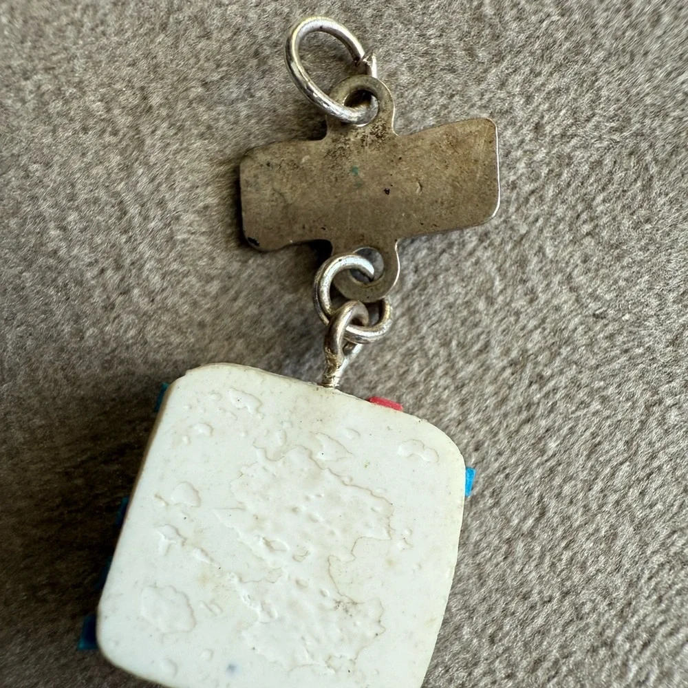 Blue and White Striped Friends Pendant